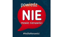 Na niebieskim tle napis &quot;Powiedz Nie&quot;